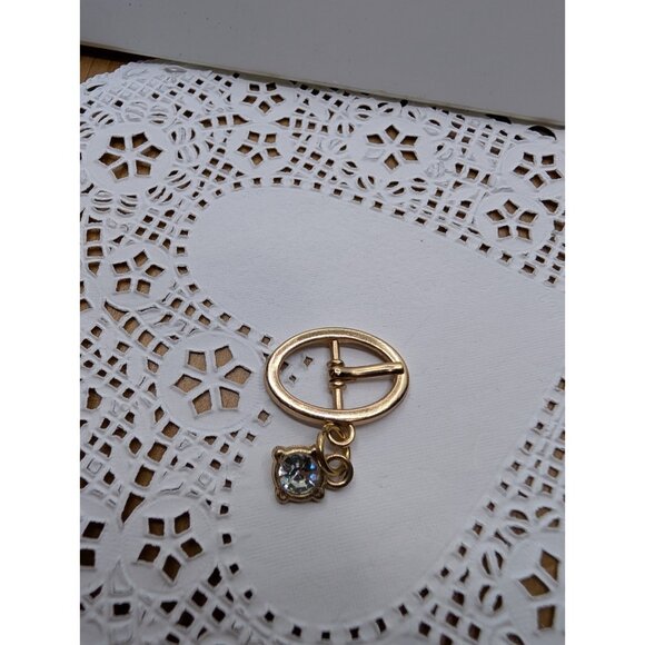 Miniature charm buckle for shoe lace with faux stone 1.5" - Picture 4 of 11